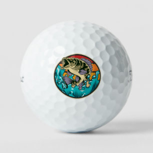 Pelotas De Golf Pesca de arenales retro de largemouth Bass