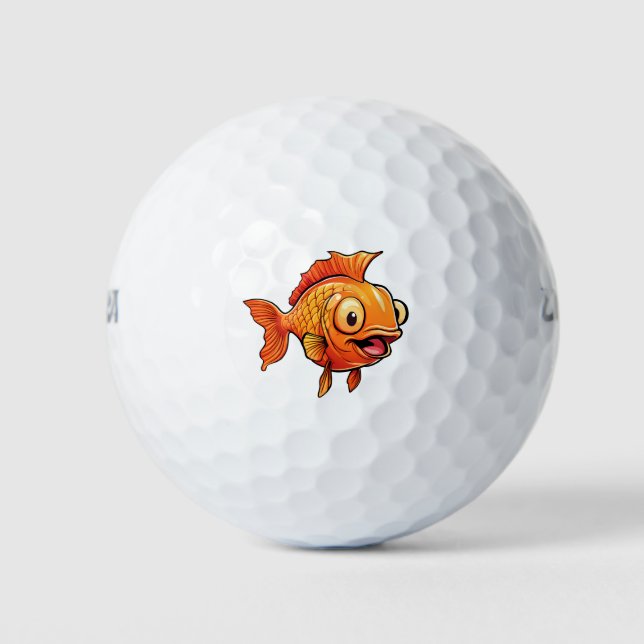 Pelotas De Golf Pescado de oro (Anverso)