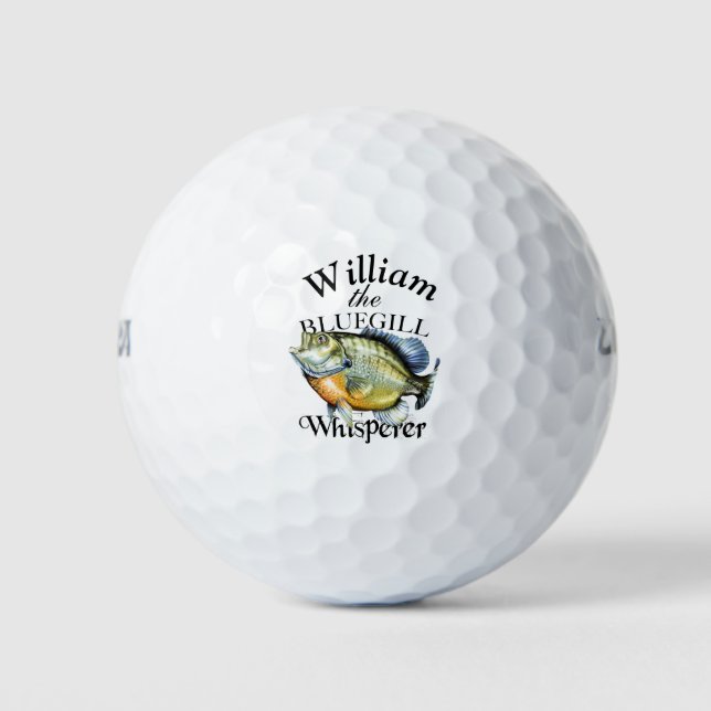 Pelotas De Golf Pescador de Bluegill Whisperer personalizado (Anverso)