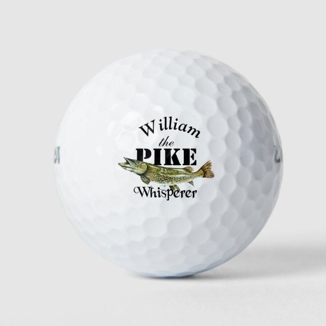 Pelotas De Golf Pescador de Pike Whisperer personalizado (Anverso)