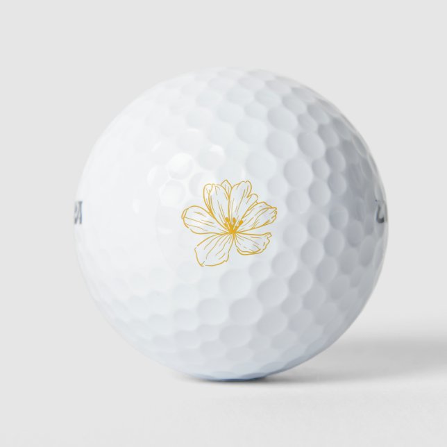 Pelotas De Golf Petite fleur jaune - Kook Art (Anverso)