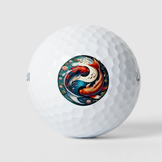 Pelotas De Golf Pez Koi Japonés Yin Yang (Anverso)