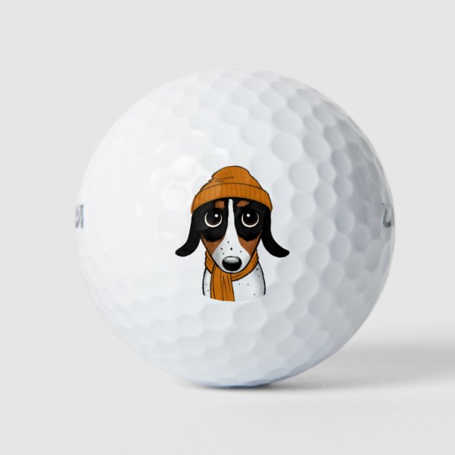 Pelotas De Golf Piebald Dachshund Cute Hipster Dog (Anverso)