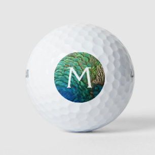 Pelotas De Golf Pies de pavo real en colorido Resumen Diseño de la