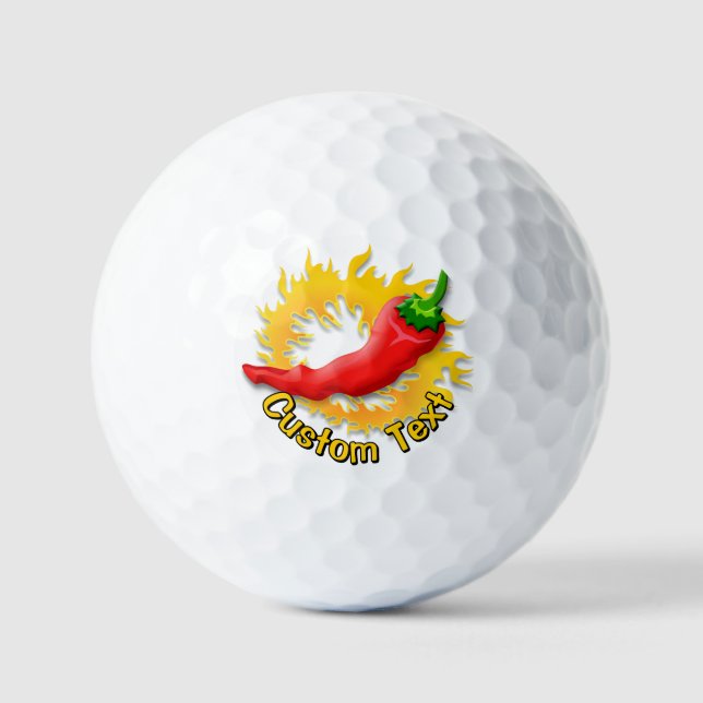 Pelotas De Golf Pimiento con llama (Anverso)