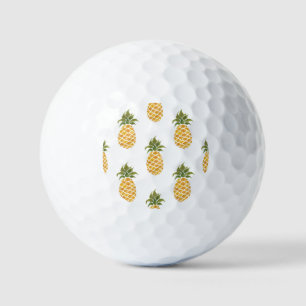 Pelotas De Golf Piñas pintadas a mano, fondo de acuarela.