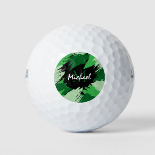 Pelotas De Golf Pinceles de color verde con monograma