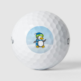 Pelotas De Golf Pingüino pequeño caminando sobre la nieve