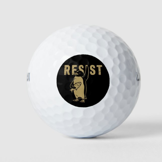 Pelotas De Golf Pingüinos Resistentes Pingüinos Protestan Contra A (Anverso)