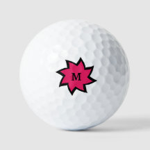 Pink and Black Starburst Golf Balls