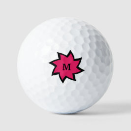 Pelotas De Golf Pink and Black Starburst Golf Balls