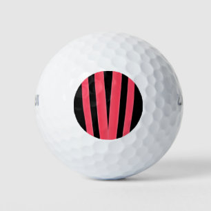 Pelotas De Golf PINK Black Stripes estampado Golf Ball - único