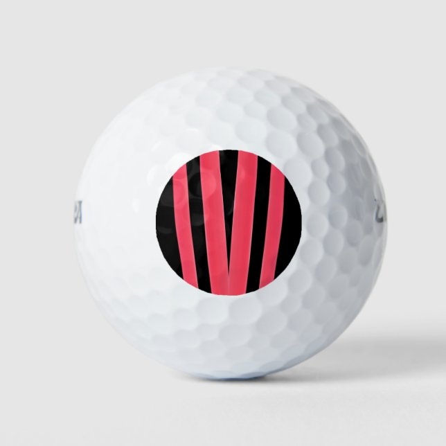 Pelotas De Golf PINK Black Stripes estampado Golf Ball - único (Anverso)