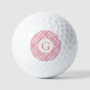 Pelotas De Golf PINK CHECK QUILE Golf Balls + Inicial