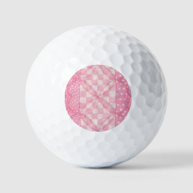 Pelotas De Golf PINK HEART QUILT Golf Balls (Anverso)