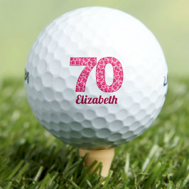 Pelotas De Golf Pink Leopard Print 70th Birthday Golfer 70 Years