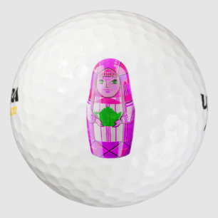 Pelotas De Golf Pink Matryoshka Russian Doll Pong Ball Golf Ball