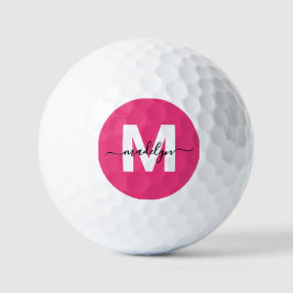 Pelotas De Golf Pink Monogram Personalized