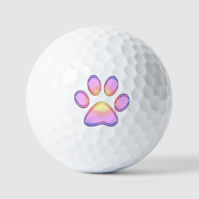 Pelotas De Golf Pink Sunset Paw Golf Balls (Anverso)