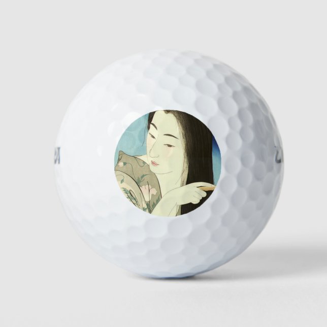 Pelotas De Golf Pintando su pelo (bella mujer asiática) (Kotondo) (Anverso)