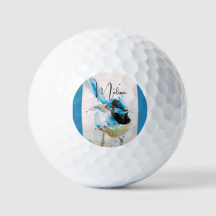 Pelotas De Golf Pintura Acuarela de Carricero Azul Aves Australian