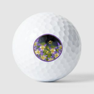 Pelotas De Golf Pintura Colorado Blue Columbine - Arte Original