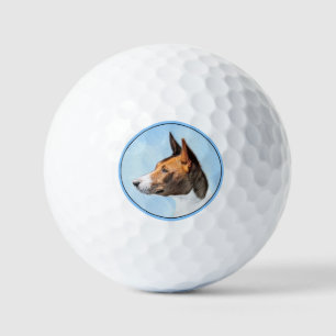 Pelotas De Golf Pintura de Basenji - Arte Original Lindo