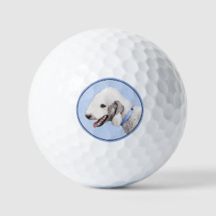 Pelotas De Golf Pintura de Bedlington Terrier - Original Perro Art