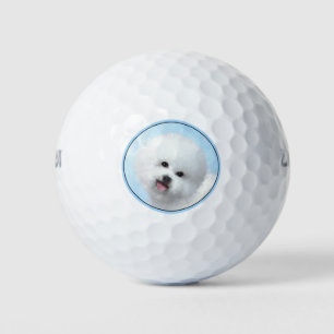 Pelotas De Golf Pintura de Bichon Frise - Arte de Perro Original.