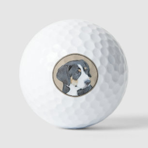 Pelotas De Golf Pintura de cachorro de perro de montaña de Berna -