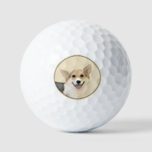 Pelotas De Golf Pintura de Corgi galés de Pembroke - Arte Perro Or