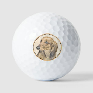 Pelotas De Golf Pintura de Dachshund (de pelo largo) - Arte origin