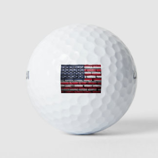 Pelotas De Golf pintura de la bandera americana en una pared de la