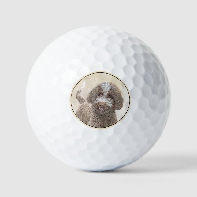 Pelotas De Golf Pintura de Lagotto Romagnolo - Arte de perro origi (Anverso)