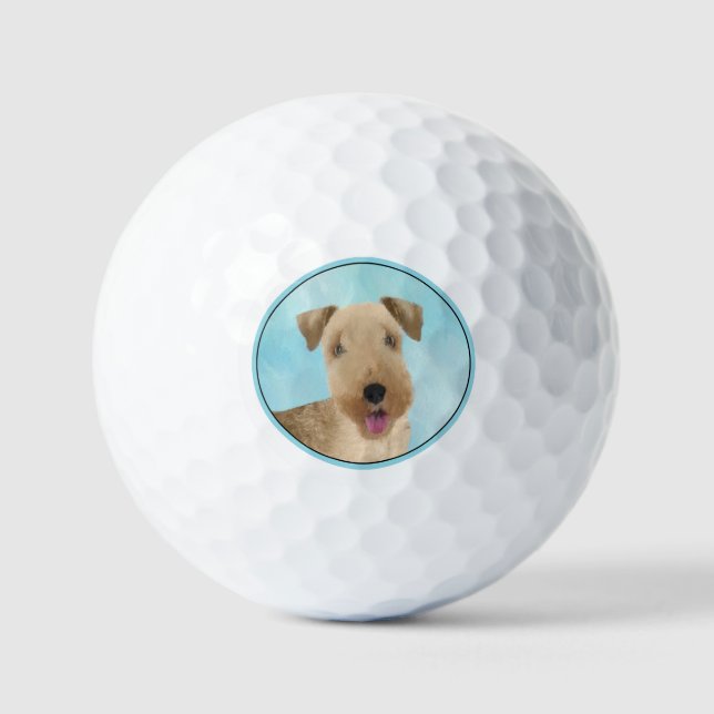Pelotas De Golf Pintura de Lakeland Terrier - Arte de Perro Origin (Anverso)