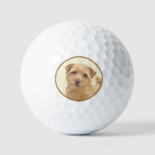 Pelotas De Golf Pintura de Norfolk Terrier - Arte Perro Original