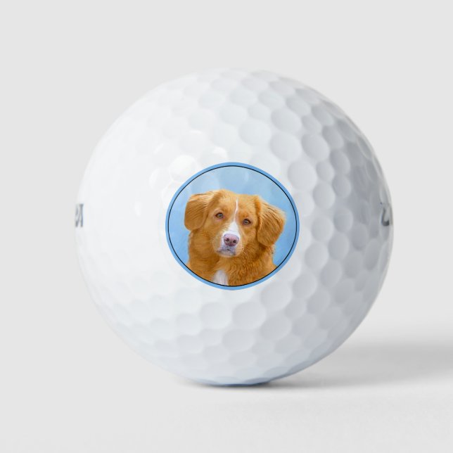 Pelotas De Golf Pintura de perro de la recuperación del pato de Nu (Anverso)