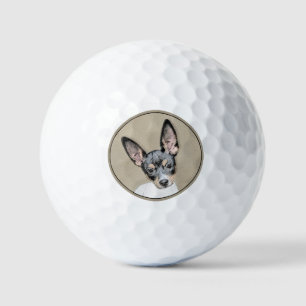 Pelotas De Golf Pintura de Rat Terrier - Arte de perro original li