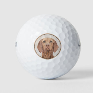 Pelotas De Golf Pintura de Vizsla - Arte Perro Original.