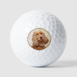 Pelotas De Golf Pintura española de Cocker - Arte original del per