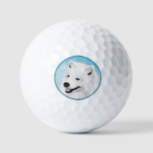Pelotas De Golf Pintura Samoyed - Arte Perro Original Cuto
