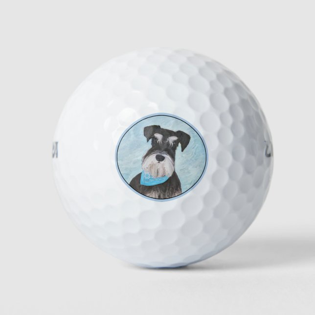 Pelotas De Golf Pintura Schnauzer (en miniatura) - Perro original  (Anverso)
