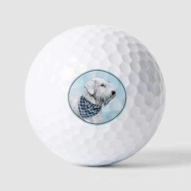 Pelotas De Golf Pintura Sealyham Terrier - Arte Perro Original. (Anverso)