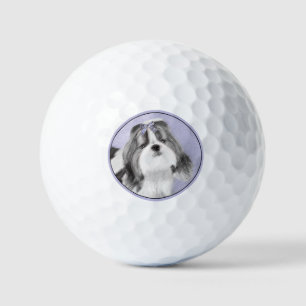 Pelotas De Golf Pintura Shih Tzu - Arte Perro Original.