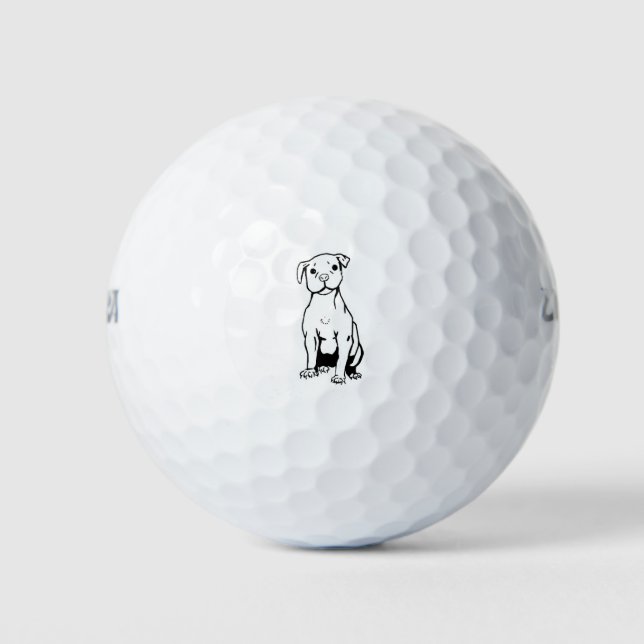 Pelotas De Golf pit bull Cute Dog (Anverso)