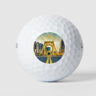 Pelotas De Golf Pittsburgh Steel City Skyline 412 Pennsylvania Can