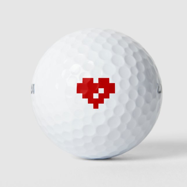 Pelotas De Golf Pixel Heart 8 Bit Love (Anverso)