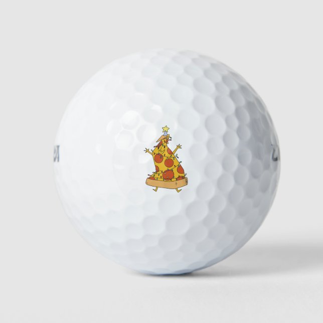 Pelotas De Golf Pizza Tree - Funny Xmas Food (Anverso)