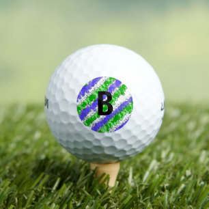 Pelotas De Golf Placa azul y verde angustiada