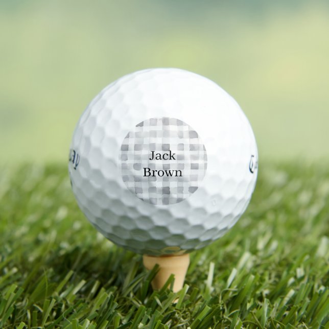 Pelotas De Golf Plaid Gris Blanco Rayas (Camiseta in situ)